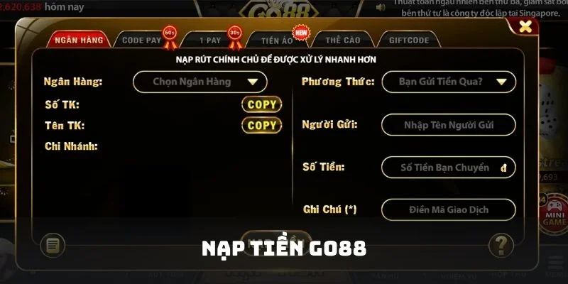 Nap cuoc banking sieu don gian tai GO88 Nap cuoc banking sieu don gian tai GO88