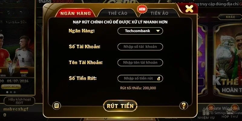 Phuong thuc rut cuoc duoc ho tro Phuong thuc rut cuoc duoc ho tro