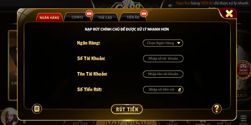 Rut tien Go88 nhanh chong thong qua tai khoan ngan hang Rut tien Go88 nhanh chong thong qua tai khoan ngan hang